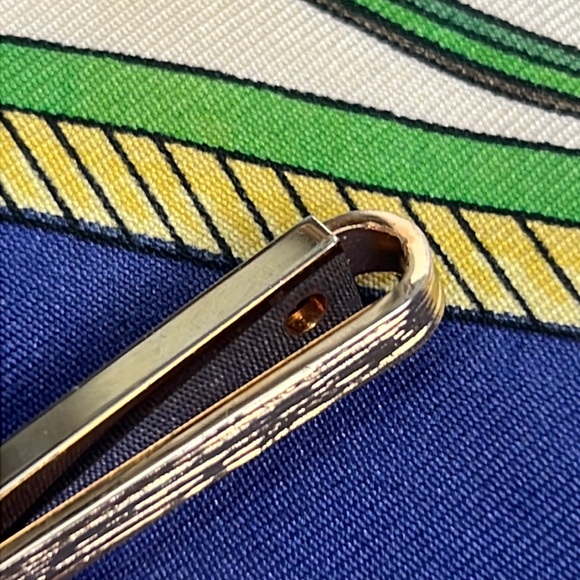 Christian Dior Tie Pin Gold Tone Logo Tie bar Neck-Tie clip Formal vintage Auth. - Picture 11 of 14